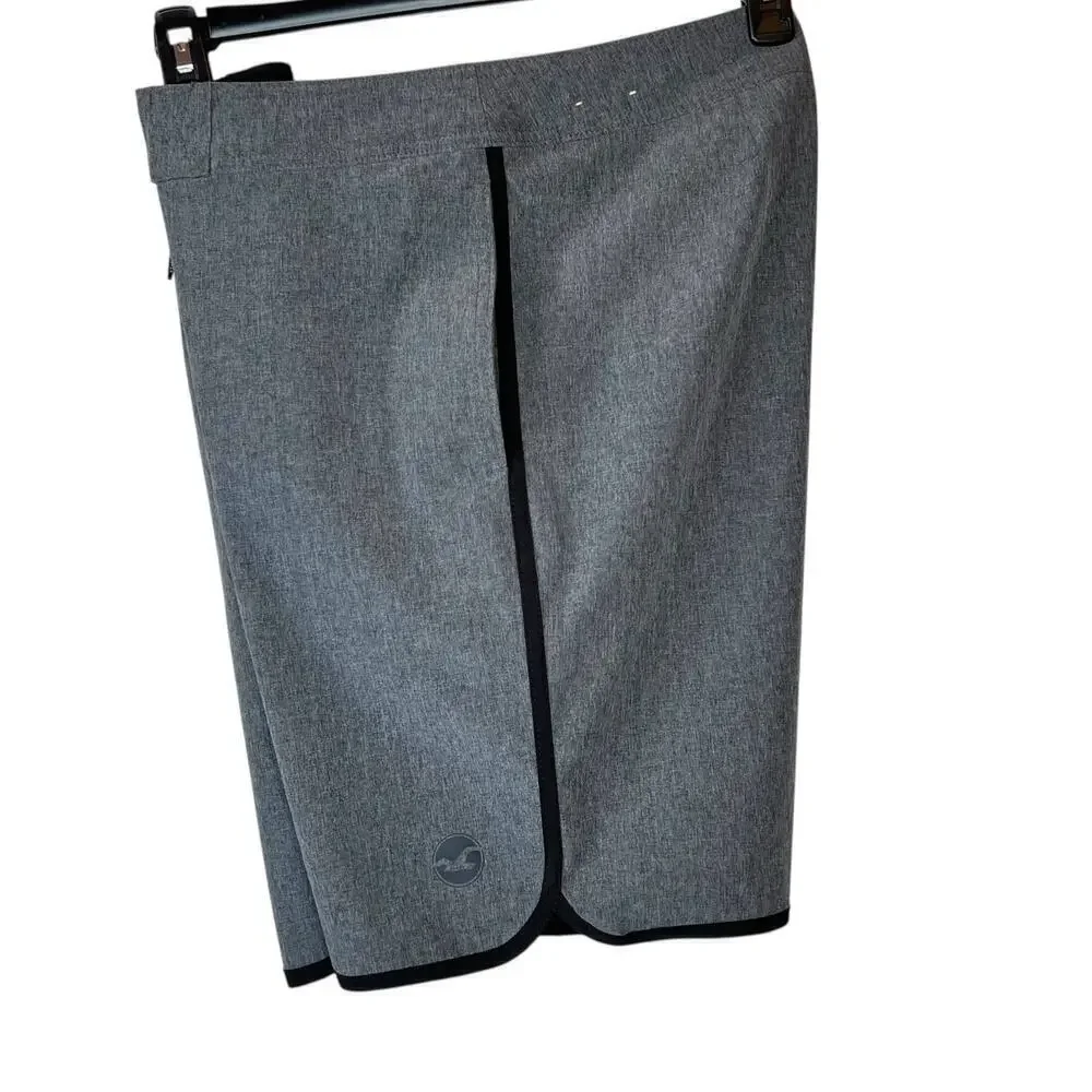 HOLLISTER Watersport Hybrid Shorts Swim Trunks in Gray and Black Men's 32 Waist